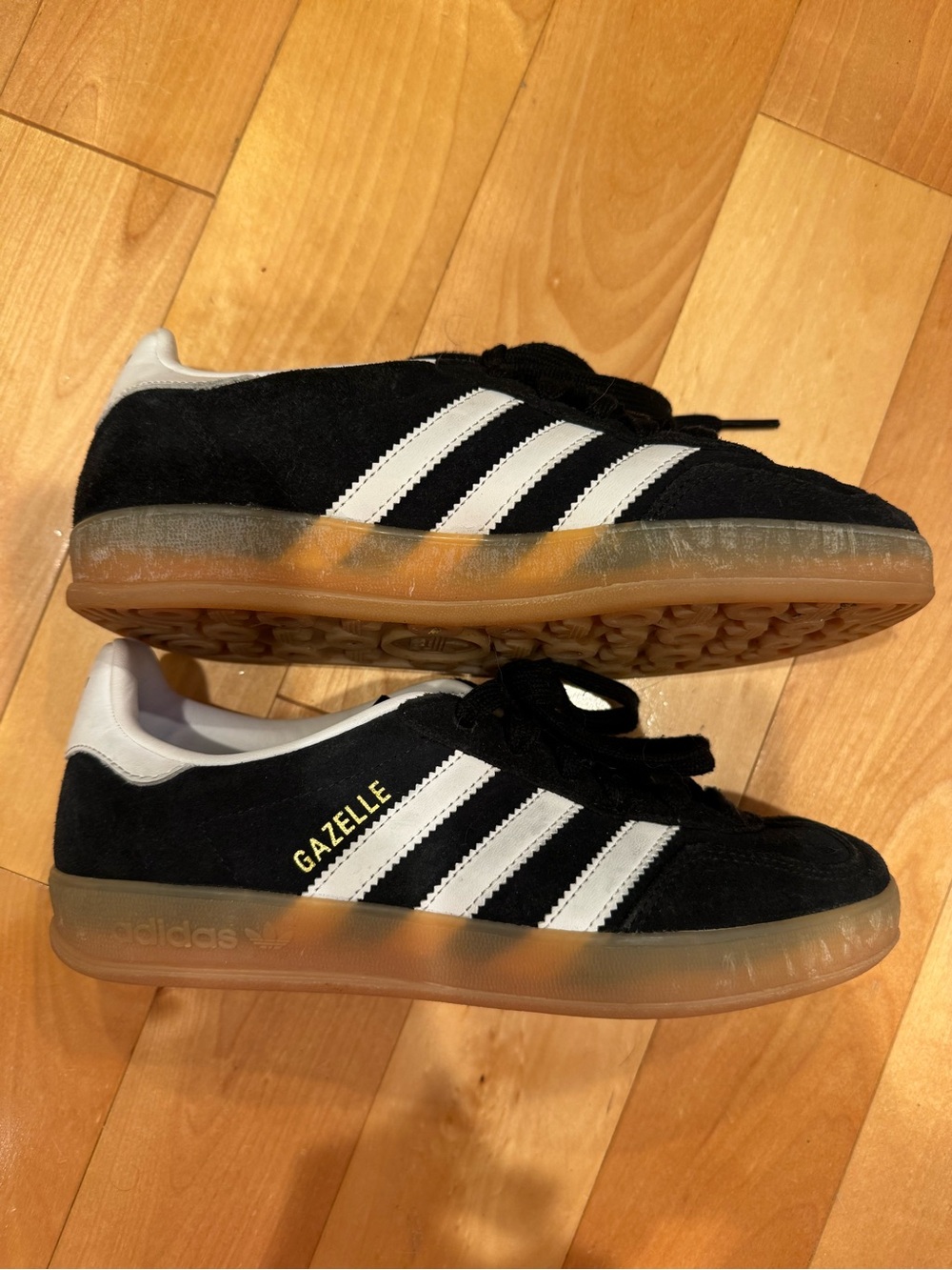 ADIDAS Gazelle Black Suede Sneakers size 5.5 W/ 4.5 M